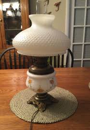 HED Co Converted Oil Lamp to Electric with Hand Painted Base, Chimney and Globe | eBay