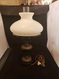Black Metal Lamp w Hobnail Shade