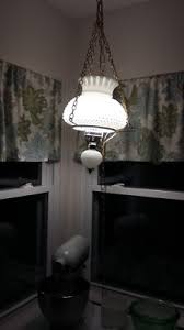 Vintage Hobnail White Milk Glass Swag Light | eBay