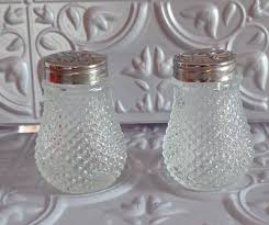 VINTAGE Clear Glass Hobnail Salt and Pepper Shaker Caps 3 in ...