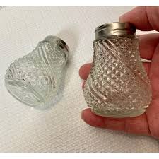 Diner Salt Pepper Shaker Set 2.5" Diamond Hobnail Swirl ...