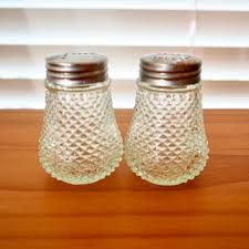 Salt and Pepper Shakers Clear Diamond Point Optic - Etsy