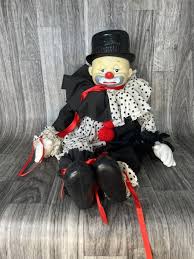 Circus Clown Collectible Doll Gloomy Sad Hobo Shelf Sitter Top Hat 21" | eBay