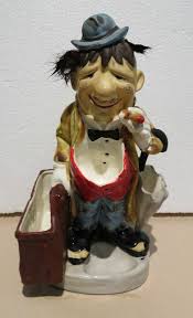 Vint 1950s Ceramic Bum HoBo with Fur Hair Men's Dresser ...