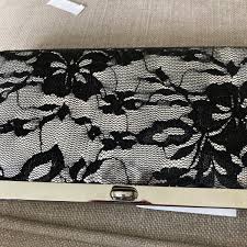 Small black silver lace clutch purse wedding prom 8“ x 4“ | eBay