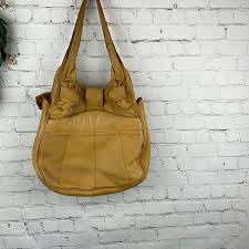 ANTHROPOLOGIE Nest Pebble Leather Yellow Shoulder Bag | eBay