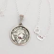 Necklace - Marie Madeleine Sterling Silver Medal - 17.5mm + ...