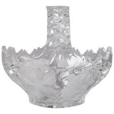 Hawkes School Cut and Etched Grape and Floral Crystal Basket ...