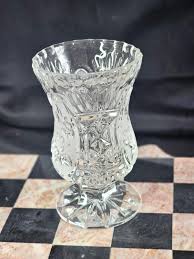 Vintage Crystal Clear Industries Footed Posey Bud Vase Made ...