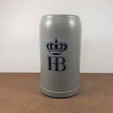 Hofbrau Beer Stein, HB With Crown, Cobalt Blue Logo, Old Salt Glaze, 1 Liter Beer Stein, Kamp Und ferdinand, K U F Hohr, Made in Germany - Etsy