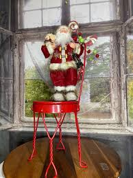 Santa Claus Standing on a Miniature Soda Fountain Chair - Etsy
