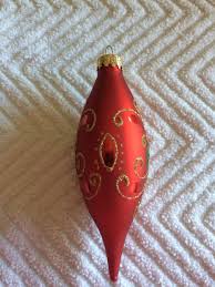 Martha Stewart Red Teardrop Embellished Glass Christmas ...