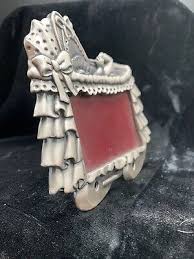 Cast Metal Pewter Baby Photo Picture Frame 2 x 3" Free Standing | eBay