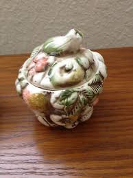 Vintage Majolica Lefton Fruits of Italy Creamer Sugar & Lid ~ Bottom marked 1177 | eBay