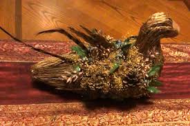 Dried Flower Brown Swan Wicker Plant Holder | eBay
