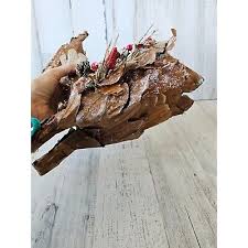 Leaf reindeer deer Xmas decor cabin rustic large as is | eBay