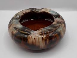 Vintage Studio Pottery Ashtray With a Brown Drip Glaze in ...