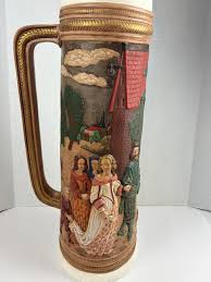 Vintage German Wedding Beer Stein 31" Tall Relief Scene ...