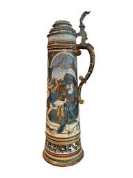 Magnificent 5.7L Antique Mettlach Etched German Beer Stein ...