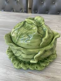 1970's Holland Mold Ceramic Covered Green Cabbage Tureen ...