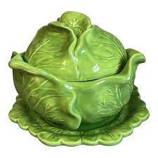 Green Ceramic Lettuce Cabbageware Serving Tureen After Dodie ...