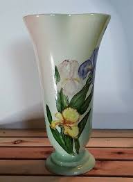 Vintage Holland Mold Vase Beautifully Painted. Lovely Iris. | eBay