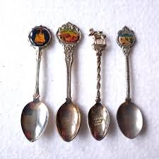 4 Decorative Silverplated Souvenir Spoons From Various ...