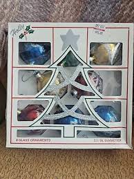 Vintage Holly Christmas Glitter Glass Ball Ornaments in ...