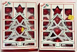 Vintage Red Christmas Glass Ornaments 2-12ct Boxes 1-3/4 ...