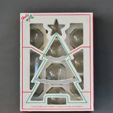Vintage Holly Clear Glass Christmas Ornaments - Set of 10 ...