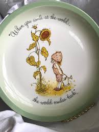 Holly Hobbie Vintage Friendship Plates; 3 to Choose From: "good Friends Are Sunshine" OR "smile at the World..." OR "friends Warm the Heart" - Etsy