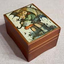 Vintage Wooden Music Box, Swiss Hummel, Children Under ...