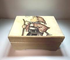 Vintage Swiss Music Box Edelweiss Hummel Wooden Little Hiker ...