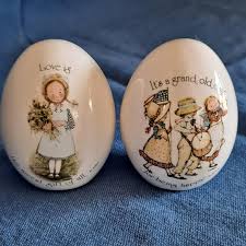 Lot 2 Vintage HOLLY HOBBIE Porcelain Collector EGG ...