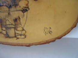 Plaque Wood Pyrography Etching Eskimo Hunting & Fishing Duo each side by S.I.G | eBay