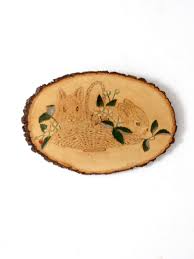 vintage cottage wall art on wood slab – 86 Vintage