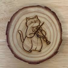 Country Bluegrass Cats Log Slice Coasters (set of Four) - Etsy