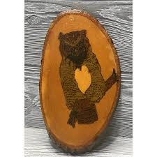 Vintage Wooden Plaque Owl - Etsy