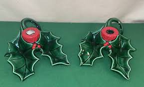 VTG PAIR Lefton Japan Holly Leaf Berry Christmas Taper 1/2 ...