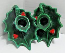 Vintage Lefton Christmas Holly Candle Stick Holders Holly ...