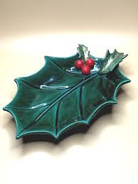 Leftons Christmas Holly Berry Green Leaf Dish 7.25in Foil Label #1347 | eBay