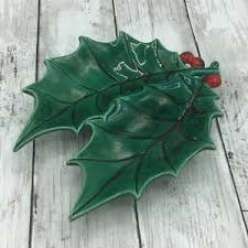Vintage Holly Berry Candy Dish, Atlantic Mold Holly Dish, Holly Leaf Divided Trinket Dish, MCM Christmas Decor, 1980s Handpainted Ceramics - Etsy