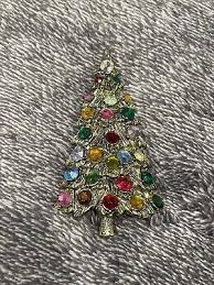 Vintage Unsigned Silver Tone Multi-Color Rhinestone ...