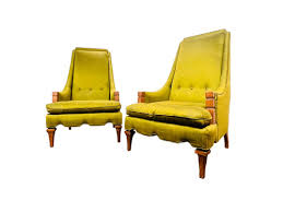 1213 Pair of High Back Scalloped Edge Wingback Chairs | againnew2