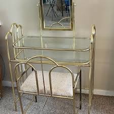Hollywood Regency Gold Dressing Table Set, Luxury Vanity ...