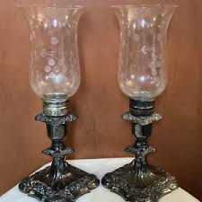 Silver Candleholders With Glass Shades - Etsy