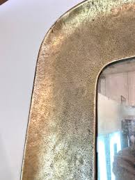 Hammered Nickel Plated Copper Mirror by Angelo Bragalini For Sale at 1stDibs