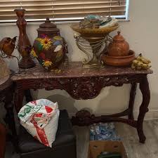 wood and marble table