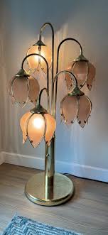 Pink Vintage Hollywood Regency Tulip Waterfall Table Lamp ...