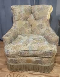 Antique Eclectic / Boho Lounge Chair Floral Brocade ...